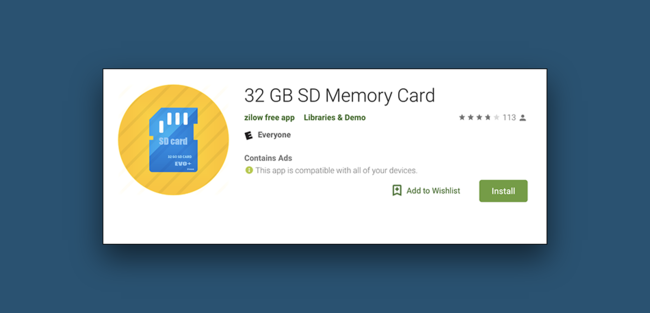 De los mismos creadores de “descargar memoria RAM” nos llega “baja una tarjeta SD de la Play Store”