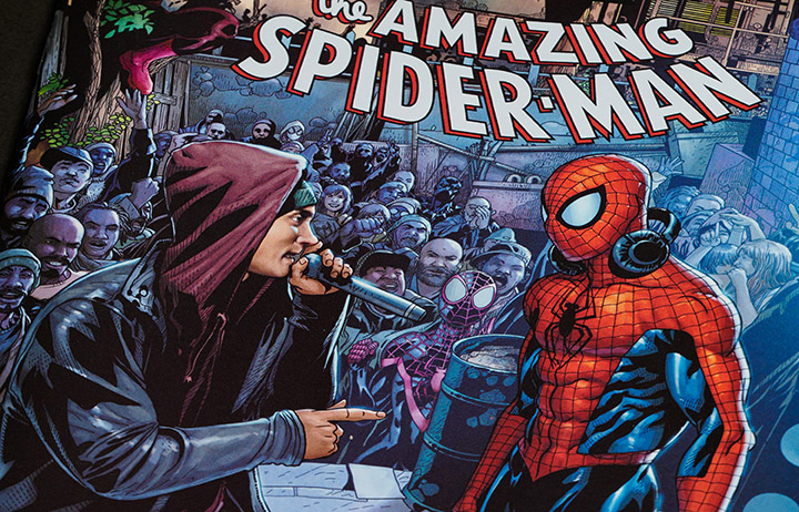 Eminem y Spider-Man se enfrentarán en una batalla de rap