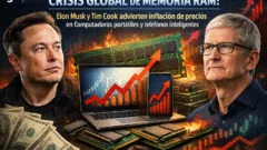 Crisis global de memoria RAM: Elon Musk y Tim Cook advierten inflación de precios en computadoras portátiles y teléfonos inteligentes