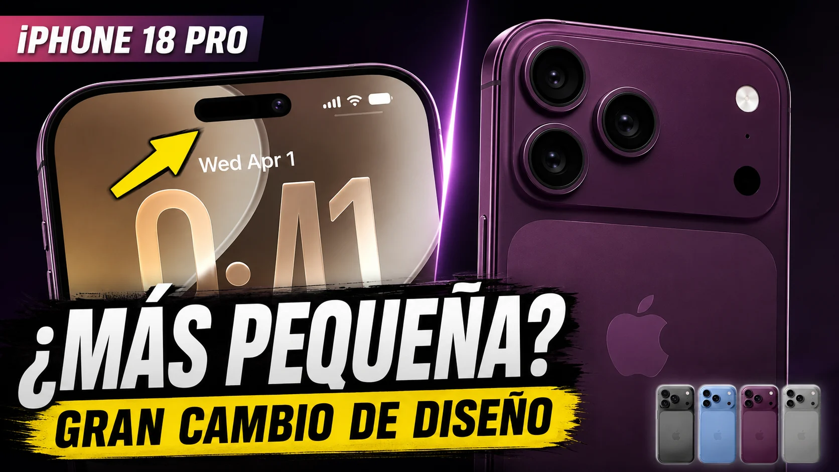 El gran cambio de diseño del iPhone 18 Pro (se filtran los nuevos colores)
