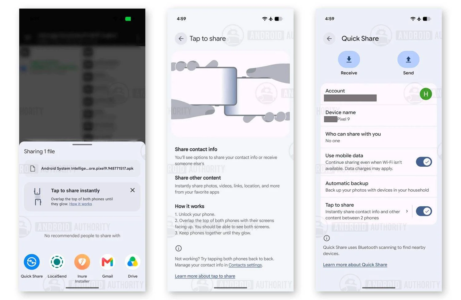 Android mejora quick share con función instantánea estilo airdrop