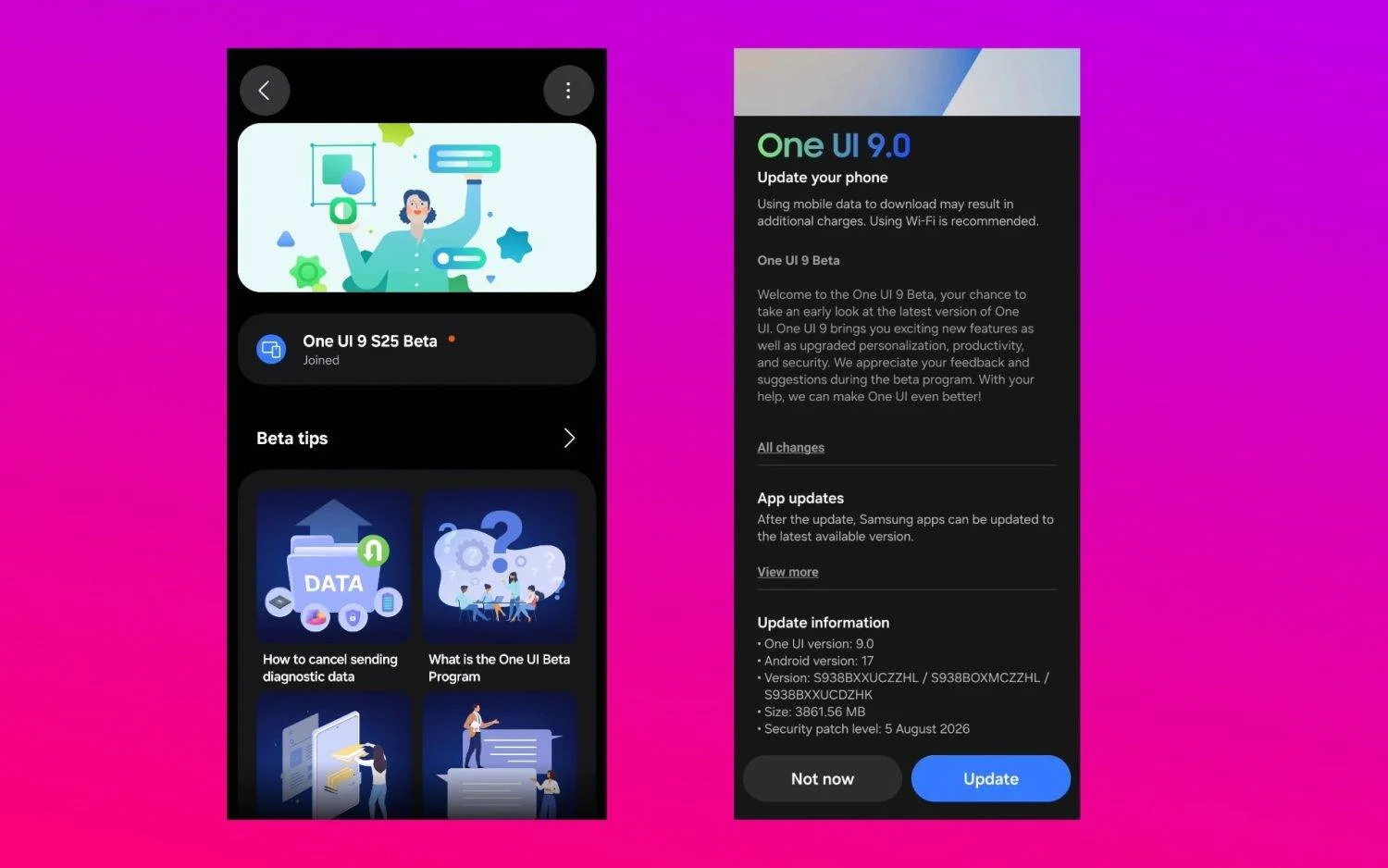 Galaxy s25 recibe one ui 9 y android 17 en su beta pública